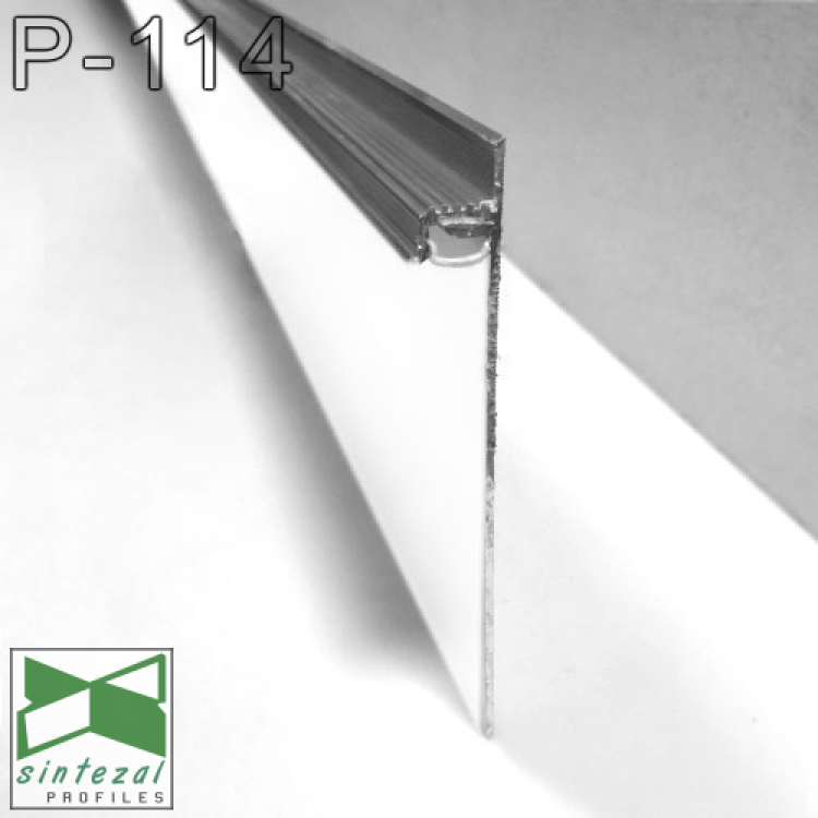 Високий LED-плінтус прихованого монтажу пыд гыпсокартон Sintezal P-114W, 100х13,5х2500мм. Білий