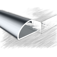 Торцовочний напівкруглий алюмінієвий профіль під плитку 10мм, ПЛ-202