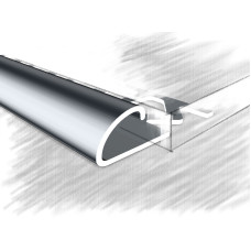 Торцовочний напівкруглий алюмінієвий профіль під плитку 8мм, ПЛ-201