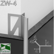 Наружный угловой соединитель для плитки 4мм.,Cezar, 4х4мм, L-2.5м. Анодированный