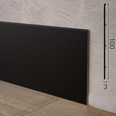 Чорний алюмінієвий плінтус підлоговий Sintezal P-102B, 100x3x2500mm.
