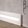 Плінтус алюмінієвий з LED-підсвіткою Sintezal P-89LW, 60х10х2500мм. Білий