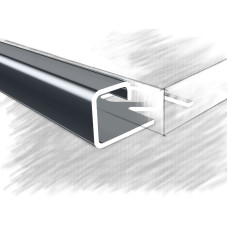 П-подібний кутовий профіль із нержавіючої сталі під плитку 10мм Cezar, 10х10мм, L-2.5м. Полірований.