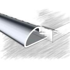 З'єднувальний напівкруглий кутовий профіль для плитки 10 мм, 11х31х2500 мм. Полірована неіржавка сталь.
