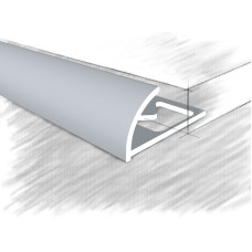 Торцовочний напівкруглий алюмінієвий профіль під плитку 10мм, ПЛ-202